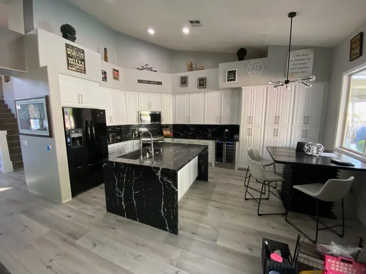 Custom kitchen remodel with modern cabinets and granite countertops